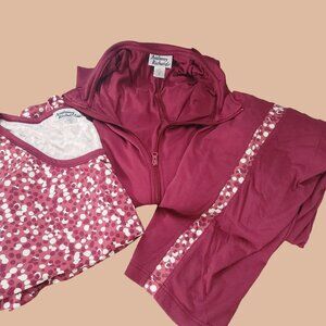 Anthony Richards Women's 4X 3 Piece Loungewear Set  Jacket Pants Tank Top